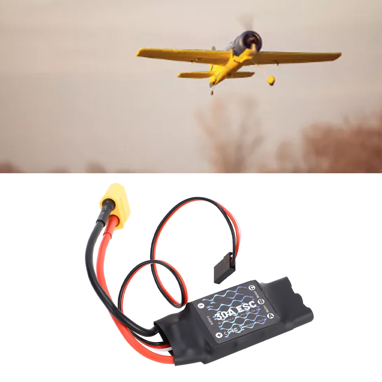 30A ESC, Low Voltage Protection Power On RC ESC For RC Fixed Wing