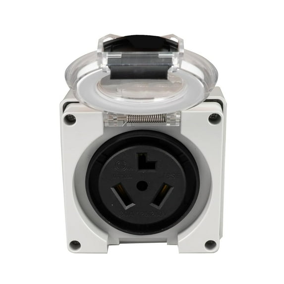 30A EV Power Outlet Box, NEMA 6-30R 250V, Outdoor Waterproof Electrical Receptacle for Welders/Generators - ETL Listed