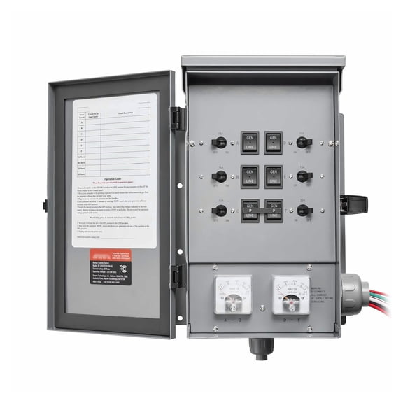 30A Generator Transfer Switch Kit - 7500W 120/240V NEMA 3R - Manual Transfer Switch for Home Emergency Power Backup - 6 Circuit