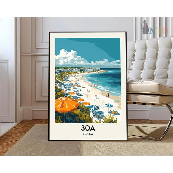30A Print Florida, 30A30A Poster, 30A Photo, Seaside, Rosemary Beach, Alys Beach, Grayton Beach State Park, Blue Mountain Beach Wall Art, Modern Wall Decor, 16x24 UNFRAMED
