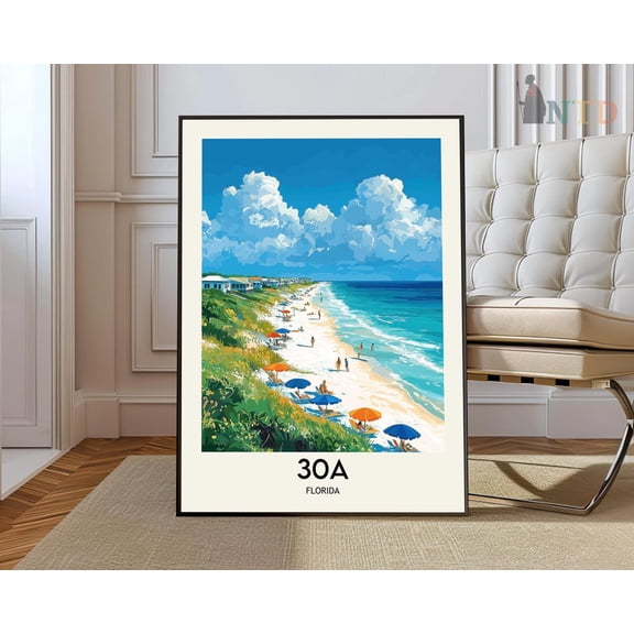 30A Print Florida, 30A30A Poster, 30A Photo, Seaside, Rosemary Beach, Alys Beach, Grayton Beach State Park, Blue Mountain Beach Wall Art, Modern Wall Decor, 16x24 UNFRAMED