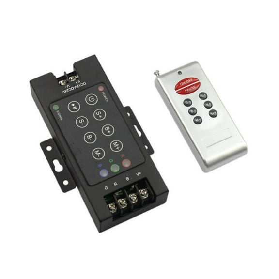 30A RGB LED Strip Light Controller with 8-Key Remote for Enhancing Home Decor