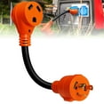 thumbnail image 1 of 30A to 30A RV Power Adapter Cord Plug [NEMA TT-30R Female to L5-30P Male] [Dogbone Style] [EZ Grip] [Max 3750W @125V][ETL Approved] [LED] [10/3 STW Cord & Copper Wire] for Generator Trailer Camper, 1 of 8