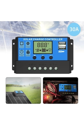 30A Solar Charge Controller, EEEkit 12V/24V Solar Panel Charge Controller Intelligent Regulator