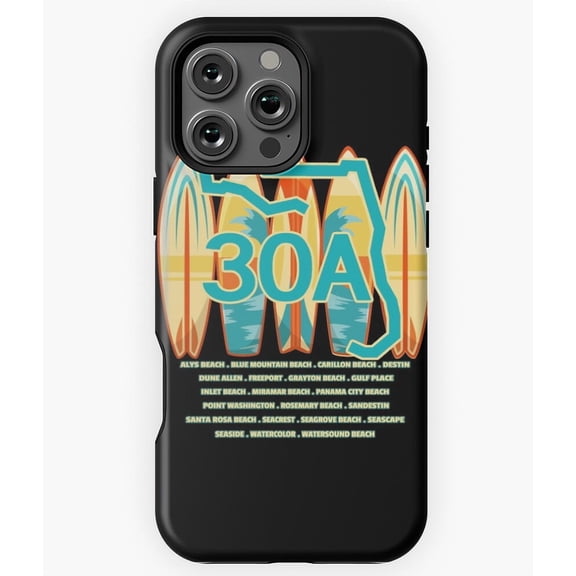 30A Surfboards Retro Florida - Fashionable Phone N4837 Phone Case for iPhone 17 16 15 14 13 12 11 Pro Max