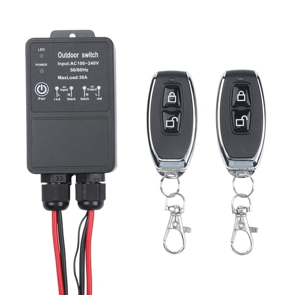 30A Wireless Remote Control Switch AC110-240V IP65 Waterproof Radio Receiver for Outdoor Lighting Pump Motor Heavy Duty Load(B)
