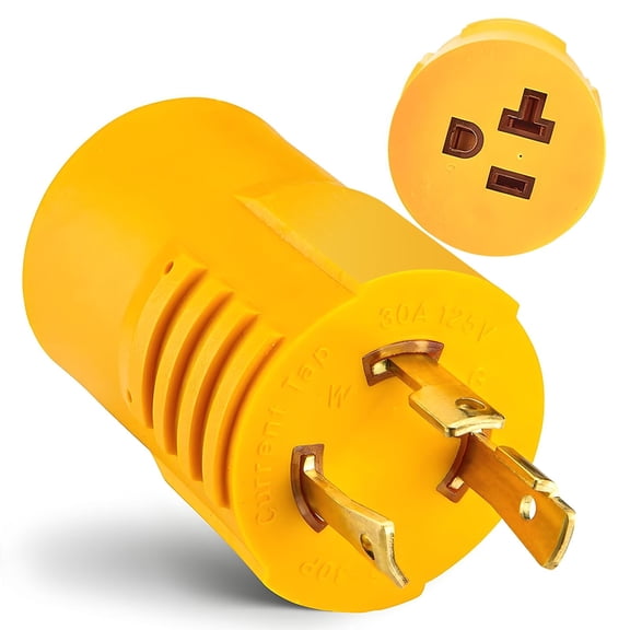 30A to 15A RV Power Adapter with NEMA L5-30P Plug 1 Pack