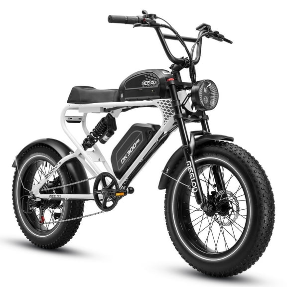 30AH 48V Electric Bike for Adults Peak Value 1200W Dual Removable Battery Ebike, 51KM/H Mountain Snow, Sand, Road Dirt Bike, 20*4“ Fat Tire, Range 100-200KM, LCD Display, Multiple Shock Absorber