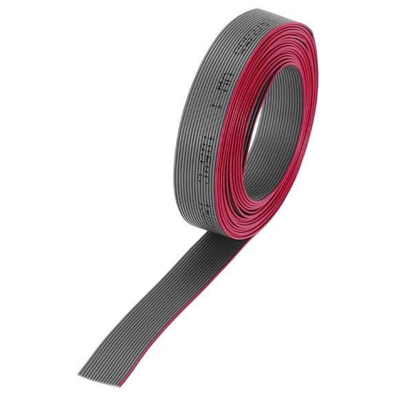 30AWG IDC Wire Flat Ribbon Cable 2m/6.6ft Length 0.635mm Pitch 16 Pin Gray