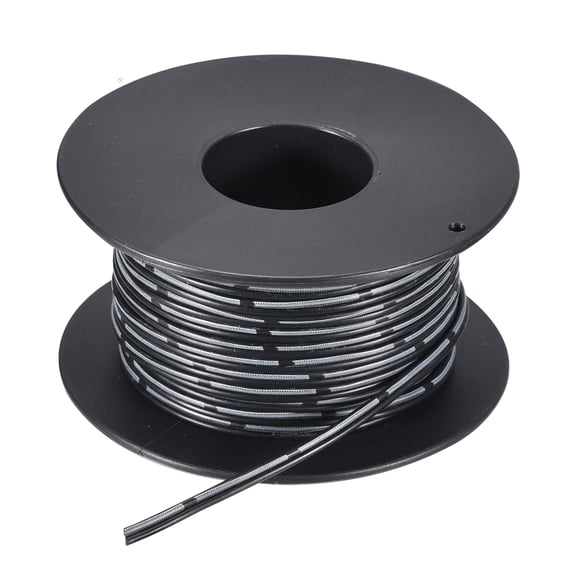 30AWG Silicone Ribbon Cable 2Pin 30 Gauge Flat Cable Silicone Wire 15m/50ft Black Stranded Tinned Copper Wire