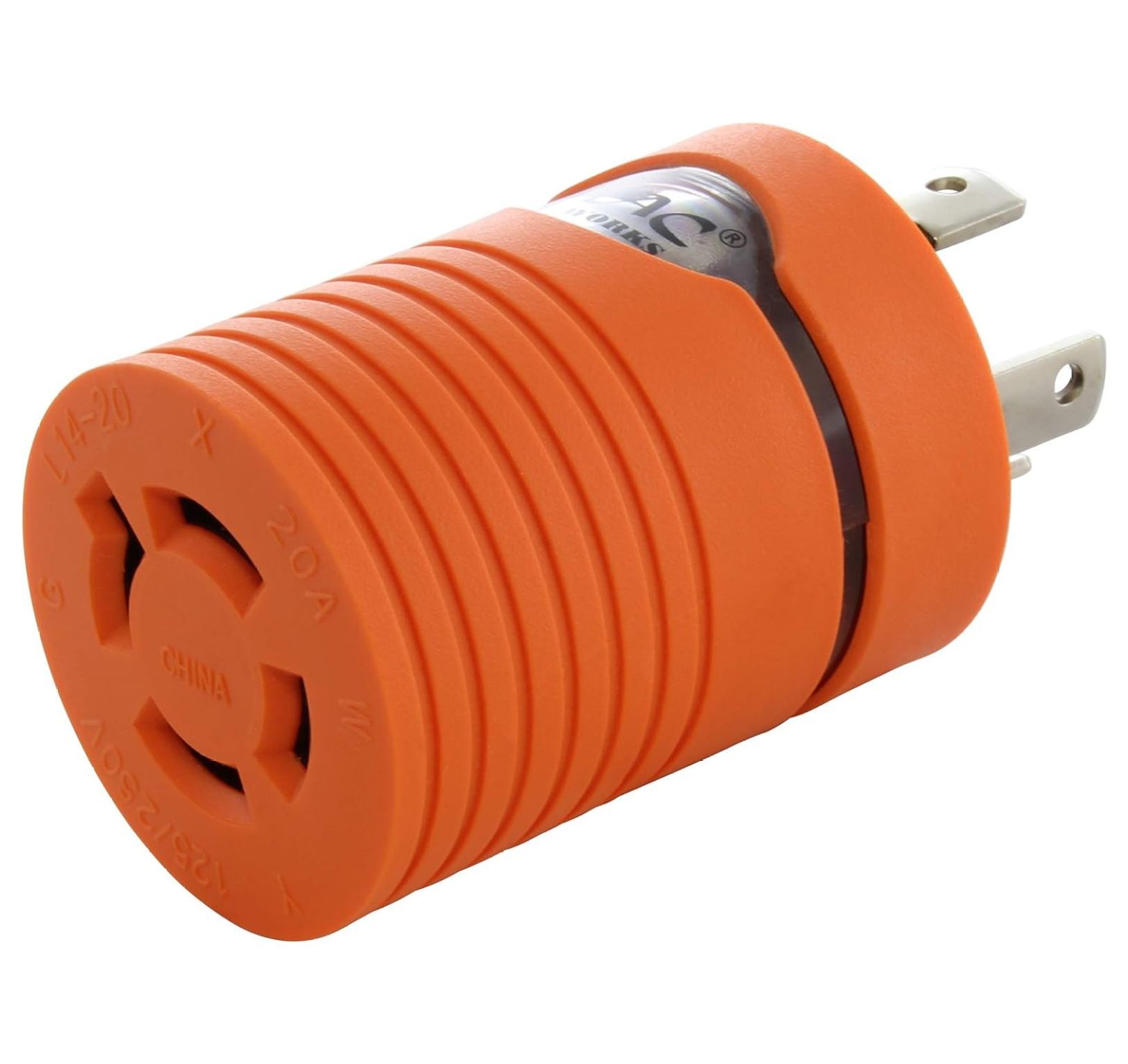 30Amp 4 Prong 125/250Volt L14-30P Locking Plug to L14-20R 20Amp 4 Prong 125/250Volt Locking Female Generator Adapter (Compact)