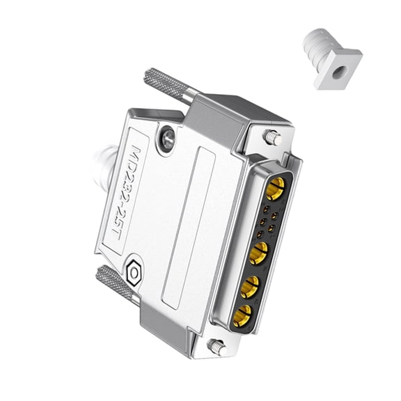 30Amp Mixed D-Sub Connector 9W4 Male/Female 5+4D-SUB Pin, High Current Power Mixed Contact Straight Through Hole