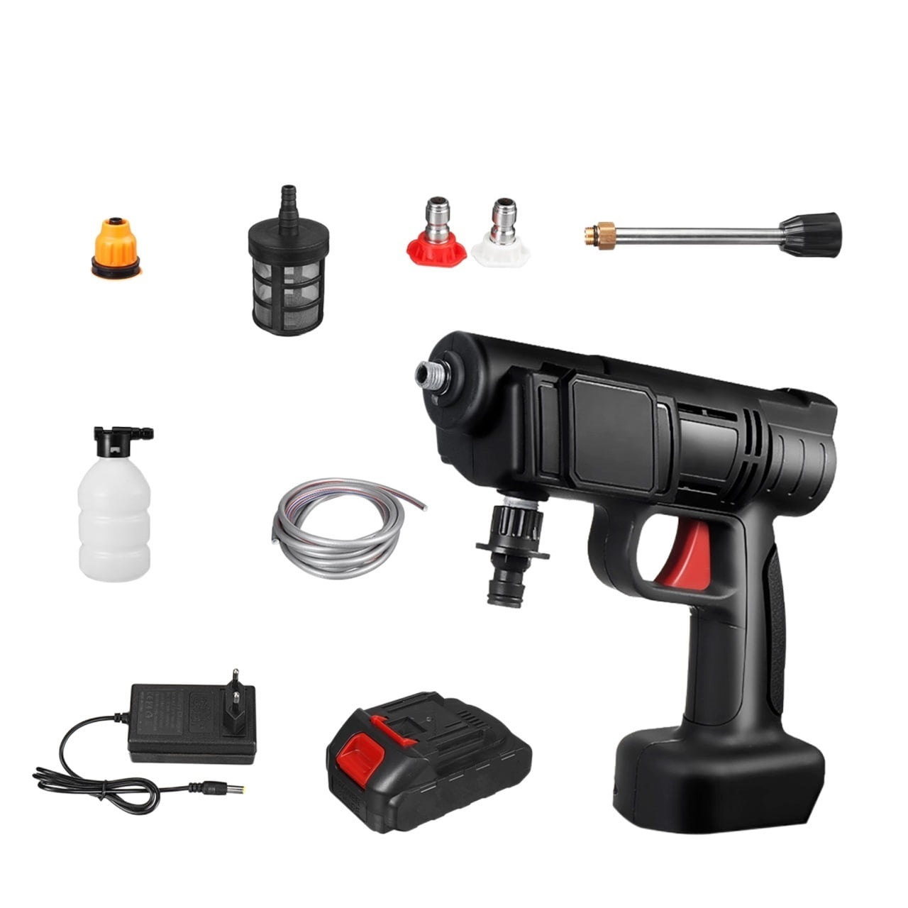 30Bar 10000mAh Cordless Electric High Pressure Washer Rechargeable Auto Car Washing Spray Gun Water Gun For18V Battery ,Versatile applications
