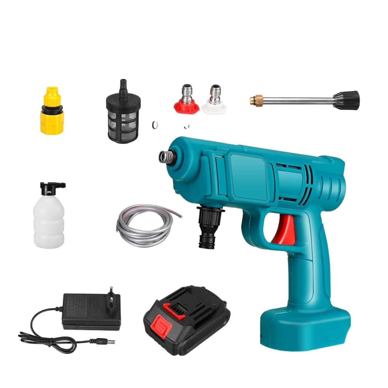 30Bar 10000mAh Cordless Electric High Pressure Washer Rechargeable Auto Car Washing Spray Gun Water Gun For18V Battery ,Versatile applications