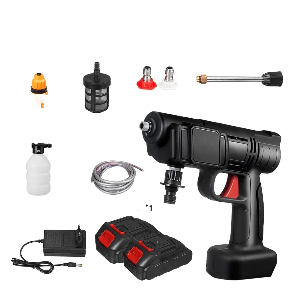 30Bar 10000mAh Cordless Electric High Pressure Washer Rechargeable Auto Car Washing Spray Gun Water Gun For18V Battery ,Versatile applications