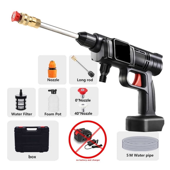 30Bar Wireless High Pressure Car Wash Washer Gun Foam Generator Water Gun Spray Cleaner With Box for 18V Battery