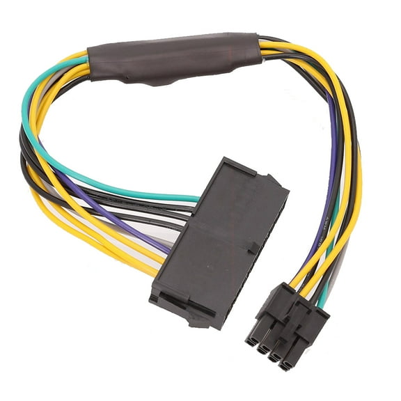 30CM/11.8in For Dell Optiplex 9020 3020 7020 8-pin Power Cord ATX 24p To 8p Line