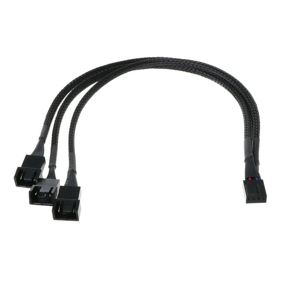 30CM 4Pin to 3 Ways Y Splitter Cable Fan 4 Pin to 3x4Pin/3Pin Extension Cable fo