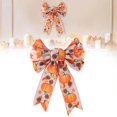 thumbnail image 1 of 30CM Autumn Thanksgiving Bow Orange Pumpkin Maple Leaves Burlap Bows For Tree Wreath Wraping Home Decorations, 1 of 8