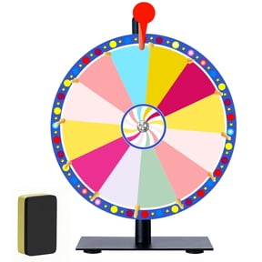 12"Tabletop Editable Dry Erase Color Prize Wheel 12 Slot Fortune Spinning Game