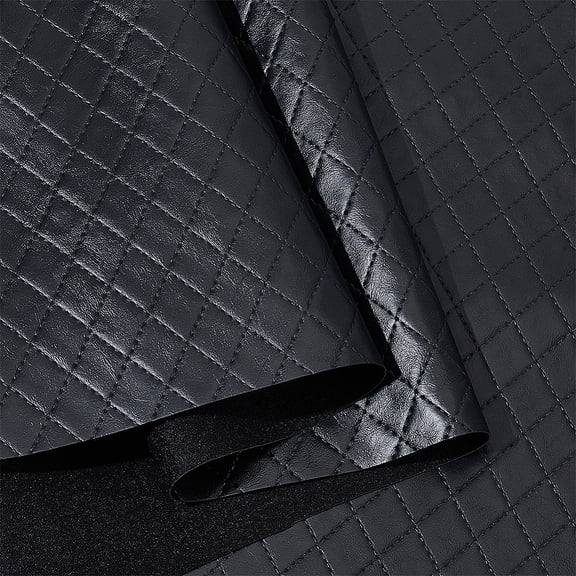 30CM Rhombus Pattern PVC Leather Fabric Handbags Soft Bags Sofa Accessories Black 1450x0.8mm