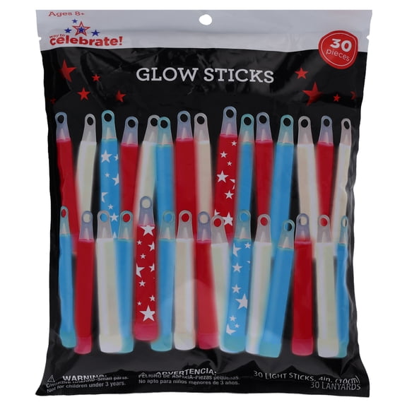 Glow Sticks, Red/White/Blue, 30 Count, Patriotic by Way To Celebrate