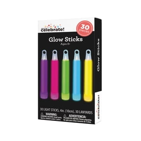 Multicolor Glow Sticks, 4", 30 Count, Party Favors by Way To Celebrate