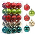 thumbnail image 1 of 30CT Christmas Balls Ornaments, 2.36 Inch Colored Shatterproof Plastic Decorative Baubles for Xmas Tree Decor, Red & Green & Gold, 60mm, 1 of 7
