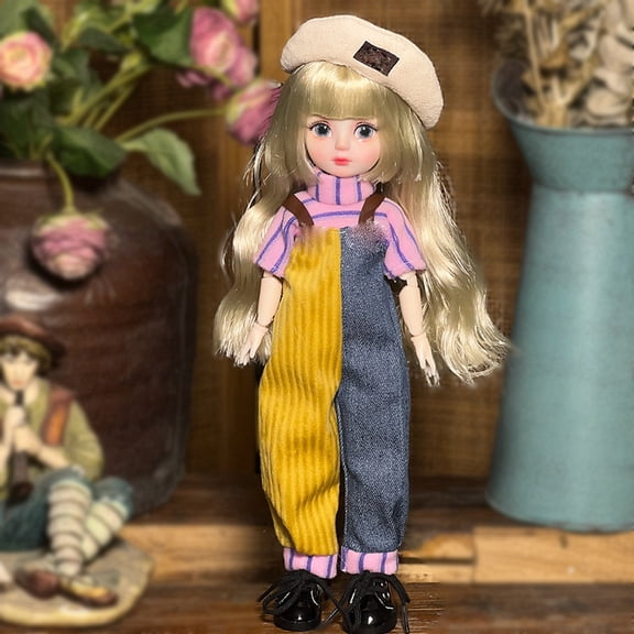 30Cm Articulated Collectible Doll With Hand-Painted Lip Makeup And 20 Movable Joints, Customizable Body For Flexible Poses And Interchangeable Outfits, Ideal For Doll