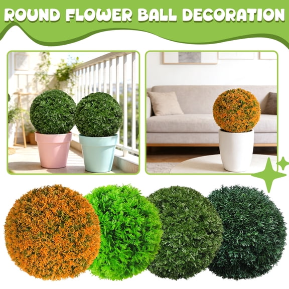 30Cm Artificial Cedar Ball, Decorative Faux Greenery Sphere For Indoor Outdoor Home Garden Patio Porch Wedding Party Holiday Decoration