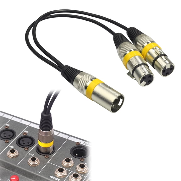 30Cm Audio Cable Anti-Winding Balanced Transmission Zinc Alloy 2 In 1 Xlr Male To Xlr Female Audio Extension Cord For Sound Console