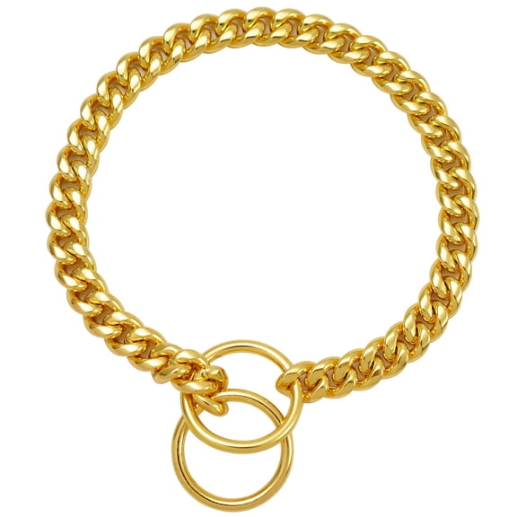 30Cm Gold Plated Stainless Steel Pet P Chain Collar Anti Tarnish Lightweight Neck Ring Adjustable Match Leash Id Tag Small Dog Daily Outfit Photo Accessory