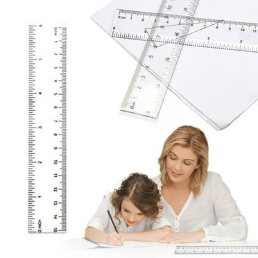30Cm Plastic Ruler with Inch & Metric Scales, Transparent, for Office, Artists & Designers, Lightweight Plastic Ruler（,Under $1 Measuring Ruler by Goohae,A