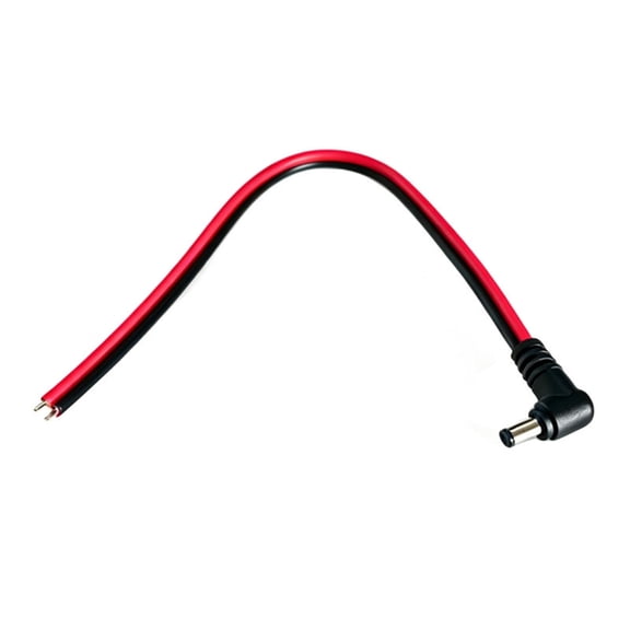 30Cm Right Angle Male to Open Wire Cable, 5.5X2.1Mm Pigtail Power Cord for CCTV Camera Tasks, Small Equipment Service and Repair Work