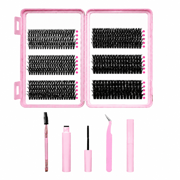 30D/40D/50D/60D/80D/100D Mixed Volume Lashes, Reusable Wispy Eyelash Clusters with Tools for Beginners, Natural & Fluffy Look