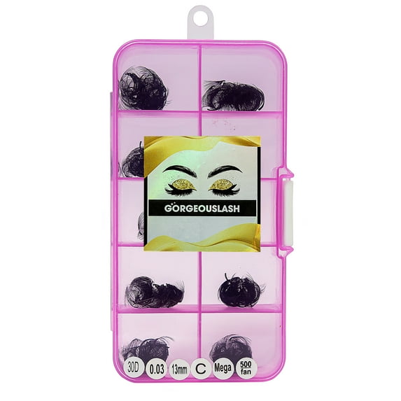 30D - C Curl Lashes, 500 Premade Volume Fans, 0.03mm thickness, Eyelash Extensions, Handmade.