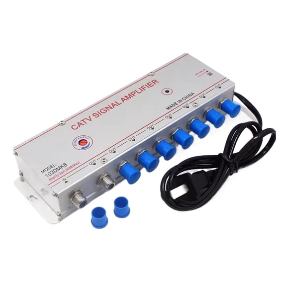 30DB 1030MK8 1 Input 8 Output Cable TV Signal Booster, Analog Digital Cable TV Signal Amplifier