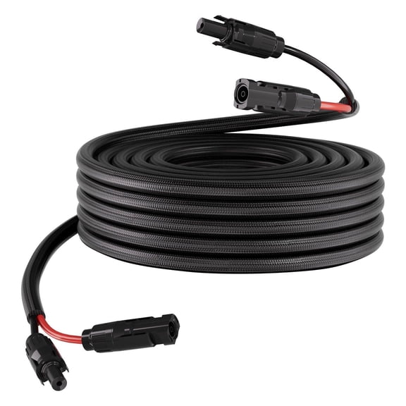 30FT 10 AWG Solar Panel Extension Cable with IP67 Waterproof Flame Retardant Sleeving and MC4 Connectors for Outdoor RV Automotive Use Black Red