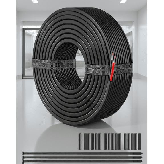 30FT 14 AWG 2-Conductor Electrical Wire, Stranded Tinned Copper Flexible PVC Cable for Automotive, Marine, LED Lighting