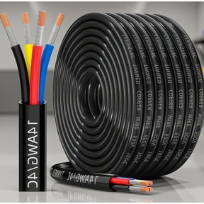 30FT 14 AWG 4 Conductor Stranded Wire, 14/4 Tinned Copper Electrical Cable, Waterproof Flame Retardant, for Automotive RV Marine LED