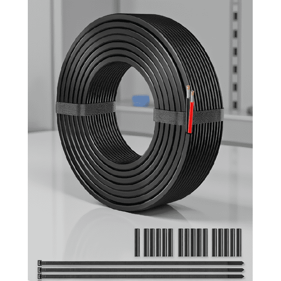 30FT 16 AWG 2 Conductor Electrical Wire, Stranded Tinned Copper PVC Cord, Flexible Cable for Automotive Marine LED Lighting