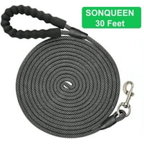 SONQUEEN 30FT Long Leash for Dogs,Heavy Duty Reflective Long Dog Leash with Swivel Hook and Comfortable Padded Handle for Large Medium Small Pets