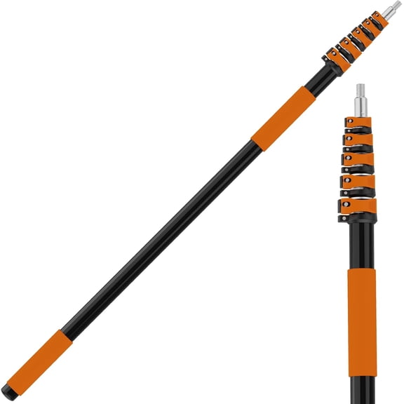 30FT Reach Telescoping Pole - 5 to 24FT Extension Pole, Portable Aluminum Telescoping Rod with Easy Flip Lock, Paint Roller Extension Poles for Paint Dusting, Window Cleaning