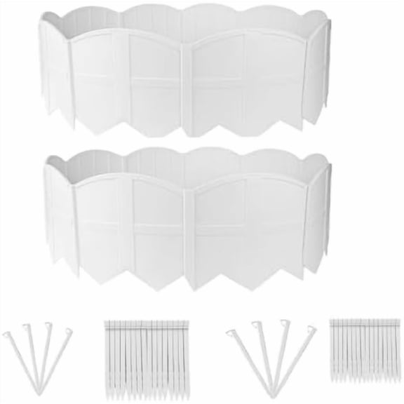 30Ft Landscape Edging Garden Edging Border Lawn Edging 30Pcs Landscape Edging Border with 30Pcs Stakes Kits White Edging for Landscaping Decorative Garden, Flower Bed, Yard and Lawn