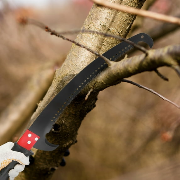 30Ft Pole Saw for Tree Trimming, Manual Branch Pruner with 9 Fiberglass Handles, Sharp Steel Blade and Scissors Pole Saw for Trimming Palm, Tree Pruner, Tree Saw, Yellow