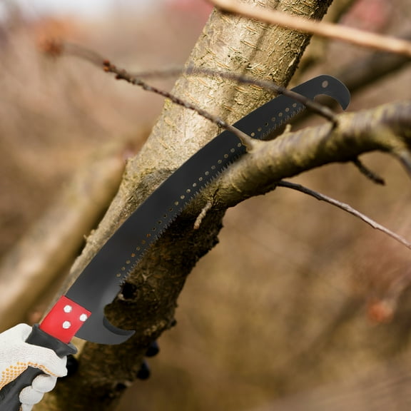 30Ft Pole Saw for Tree Trimming, Manual Branch Pruner with 9 Fiberglass Handles, Sharp Steel Blade and Scissors Pole Saw for Trimming Palm, Tree Pruner, Tree Saw, Yellow