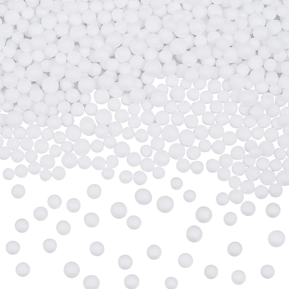 30G 4.5mm to 6.5mm White Foam Beads Craft Round Foam Ball Crafting Polystyrene Mini Small Smooth Art Stuffing Filling Creative Craft