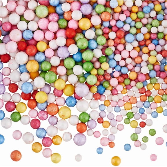 30G Foam Craft Beads Colorful Foam Ball Mini Tiny Small Assorted Polystyrene Smooth Round Bead Balls Vase Filler for Art Crafts DIY Wedding Holiday Party Bean Bag Pillow Gift Box Decoration DIY