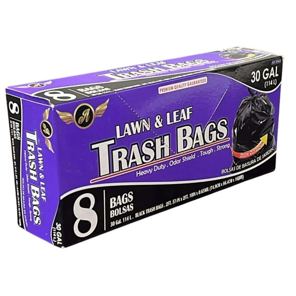 30 Gallon Lawn Leaf Garbage bags: 8CT