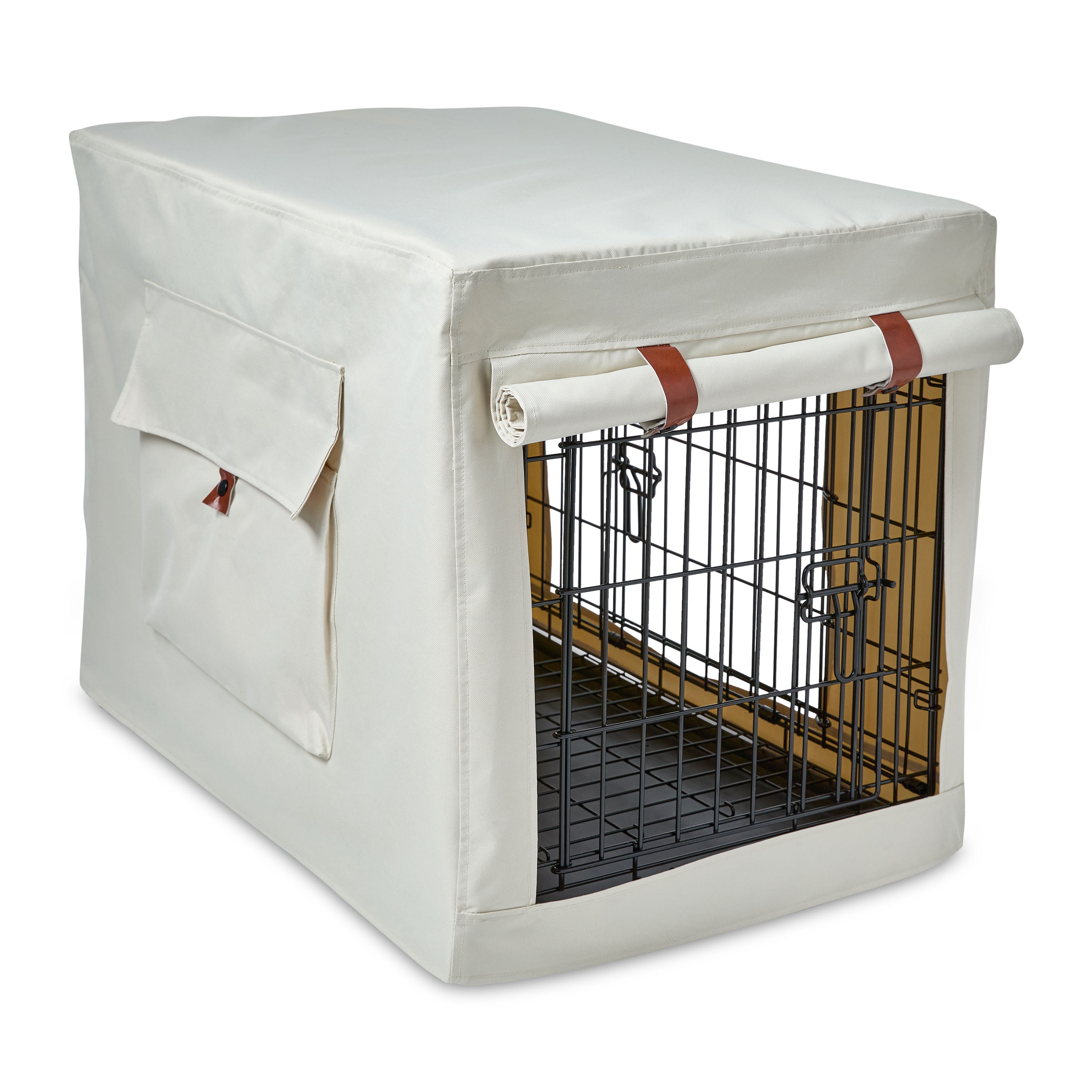 Vibrant Life 30" Dog Crate Cover with Breathable Panels, Beige